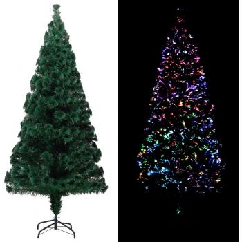 Sapin de Noël artificiel 180 cm avec support vert et fibre optique