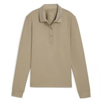 PUMA Poloshirt CLOUDSPUN Mid‑Weight Golf Langarm‑Polo – Damen, Gr. XXL, beige