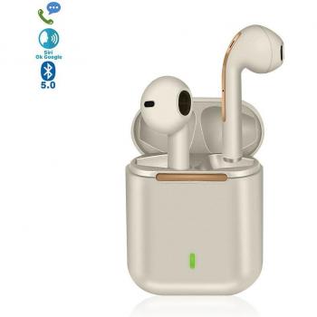 Auriculares inalámbricos TWS J18 Bluetooth 5.0, controles táctiles, base de carga 300mAh