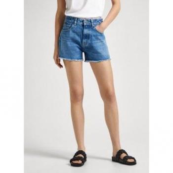Pepe Jeans - Short de mujer vaquero de tiro alto con bajo deshilachado