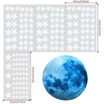 Glow-in-the-Dark Blue Moon and Star Decals