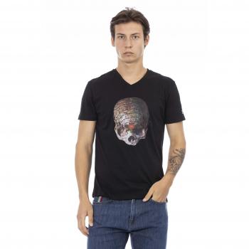 Trussardi Men's Black V-Neck T-Shirt - 3XL