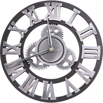 Horloge Murale Industrielle 40 cm – Sans Batterie, Engrenage Métallique