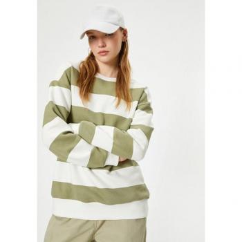 Koton Sweatshirt relaxare cu guler încrucișat, lungime normală, mânecă lungă, cusătură ribată