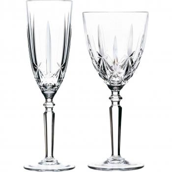 RCR Crystal Orchestra Cut Glass Wine Glasses and Champagne Flutes 290ml, 200ml 12pc Set