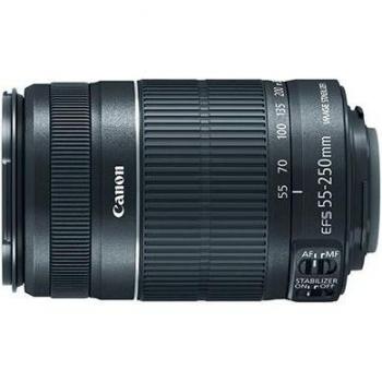 Lente Canon EF‑S 55‑250 mm f/4‑5.6 IS – Nero