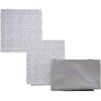 Juego de Sábanas para Capazo 3 Pcs 80x120 cm Be Lion Gris