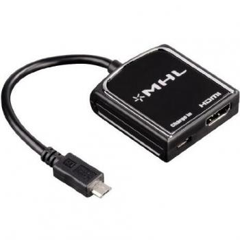 HAMA MHL-adapter voor mobiele apparaten (Micro USB naar HDMI, 20 cm, zwart)