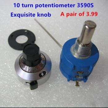 100K Ohm Adjustable Rotary Potentiometer with 10 Ring Dial