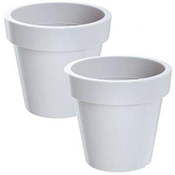 Pack de 2 macetas Lofly de plástico color blanco