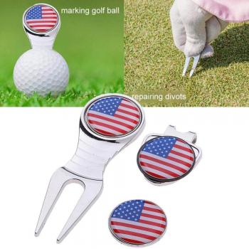 Golf Tool Set with Pitch Repair Tool and Aiming Tools