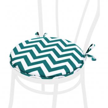 Coussin de Chaise Universel Rond - Rayures Vertes