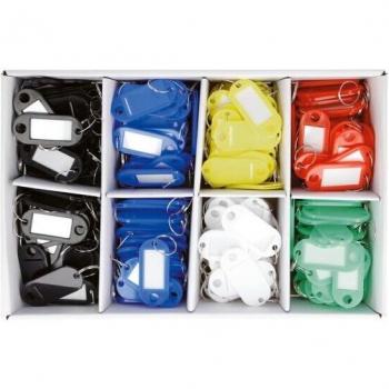 Porte-clé assorti avec anneau, pack de 200 couleurs variées