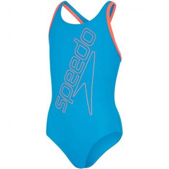 Costume intero Speedo per bambine, arancio, modello Boom Logo Placement Flyback, taglia 14