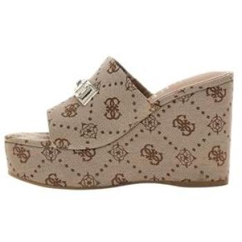 Evenza Women's Beige Wedge Sandals