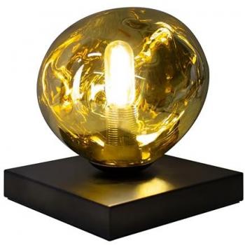 Lampada da tavolo Canopus, oro e nero, Ø 15 cm, vetro, E14