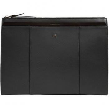 Piquadro lederen tablet pouch zwart