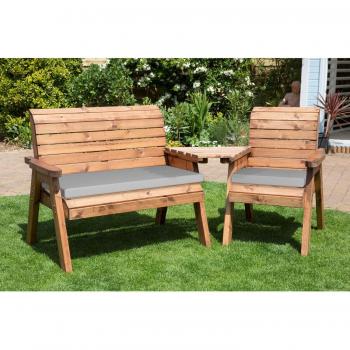 Three Seat Companion Set Angled - Grey