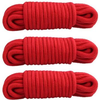 Wschic 3Pcs Katoenen Touw, 32 Voeten Multifunctioneel Natuurlijk Gevlochten