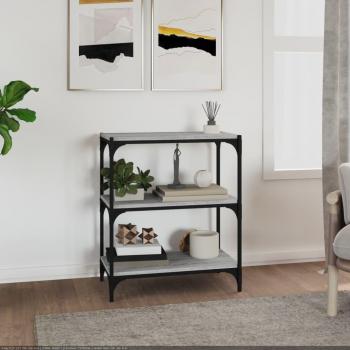 VidaXL Book Cabinet Grey Sonoma 60x33x70.5 cm Engineered Wood and Steel