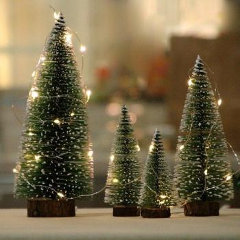 Small Cedar Christmas Tree - Mini Desktop Decoration (No Bulb)