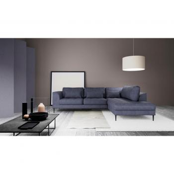 Designsofa Luzi mit Ottomane und Metallfüßen