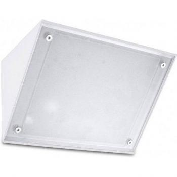 Aplique de pared exterior Curie, vidrio y aluminio, blanco, IP65, E27