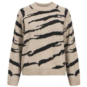 Maglione Diana Re Morel Nero Zebra Grafico XL