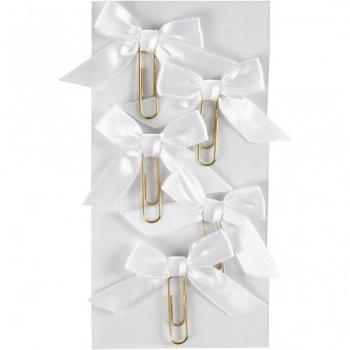 Trombones CréaTime 40 × 70 mm – Boîte de 5 pièces blanches