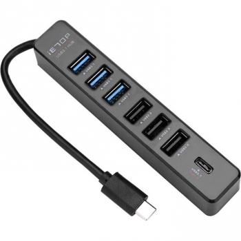 7-Port USB-C High-Speed Hub 5Gbps USB 3.1 USB 2.0 Splitter for Computer
