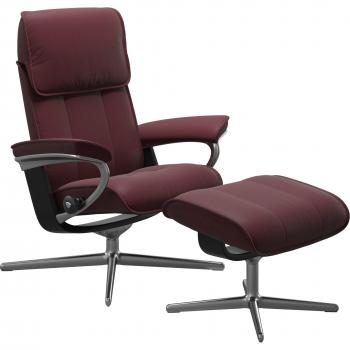 Stressless® Relaxsessel Admiral mit Cross Base – Schwarz Holzakzent, Größe M