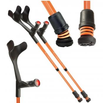 Flexyfoot Orange Fixed Crutch Set with Comfort Grip