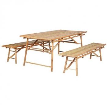 Beliani conjunto de comedor madera madera clara tindari