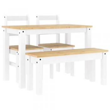 Vidaxl - 4 Piece Dining Set Panama White Solid Wood Pine