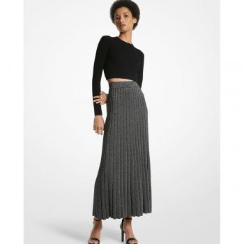 Michael Kors Falda Larga Plisada con Brillo