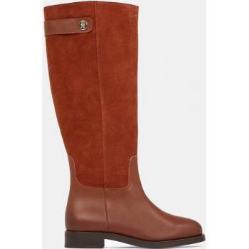 Botas de caña alta Tommy Hilfiger en mezcla de piel y ante