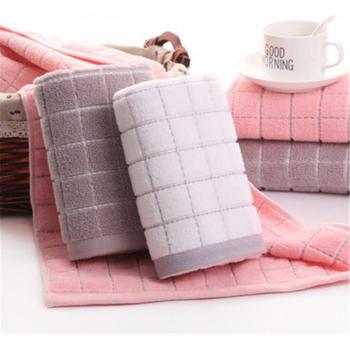 Toallas absorbentes para la cara con diseño de cuadros, 34x75 cm, pack de 2