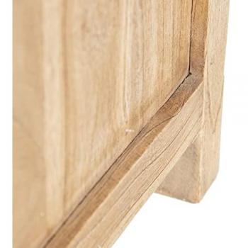 LolaHome Mesita de noche tallada natural de madera de mindi