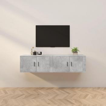 VIDAXL - Mobili Porta tv a Parete 2 pz Grigio Cemento 80x34,5x40 cm Grigio