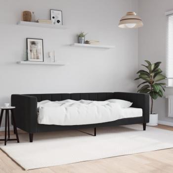 Sofa-lit noir 90x200 cm en velours