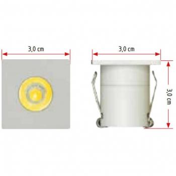 POLIPLAST Faretto ad incasso Led Egle 1X1W 3000K con driver Bianco 400907BI-W