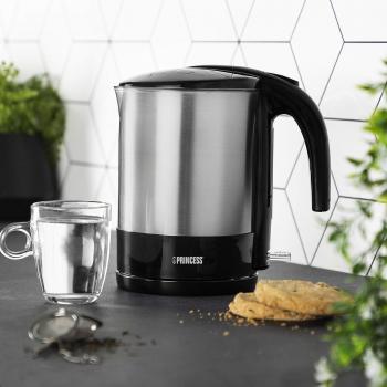 Bouilloire Électrique 1,7L Sans Fil 2200W Noir Gris Princess