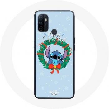 Oppo A53 Merry Christmas Blue Stitch Snow Case
