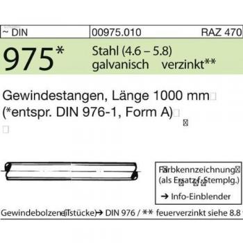 Gewindestange 4.6 DIN 976 M10 x 1000mm galvanisch verzinkt