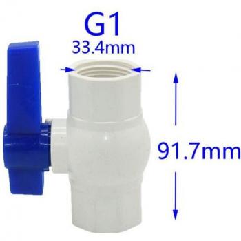 PVC Water Flow Control Ball Valve 1 1/2 3/4