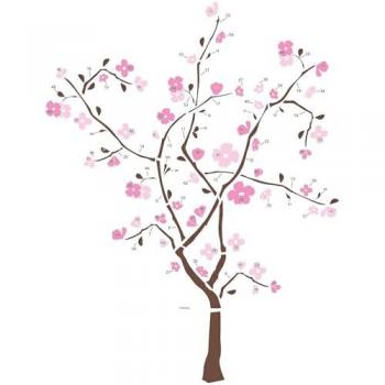 Stickers Arbres à Feuilles Roses – 45,7 cm