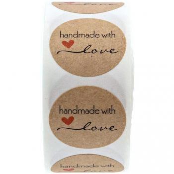 Kraft Paper Made with Love Stickers