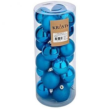 Weihnachtskugeln Blau Kunststoff 12er Set