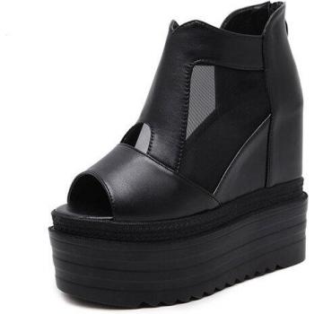 Gdgydh Ladies Air Mesh Summer Wedge Boots with Zip