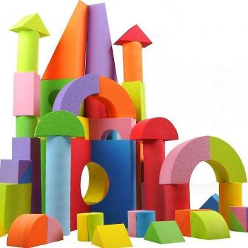 Ensemble de 50 Blocs de Construction Sûrs en Mousse